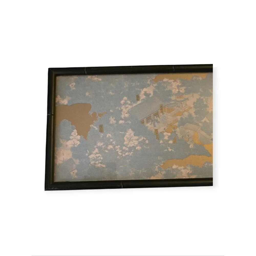 Metropolitan Museum of Art Vintage Japanese Screen Wall Decor Framed Art 14x7.5